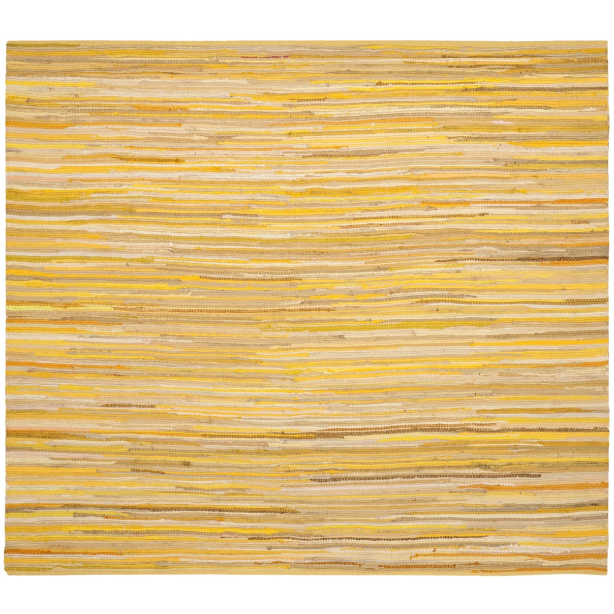 Handmade Multicolor Stripe Wool and Cotton Square Rug 4' x 4'