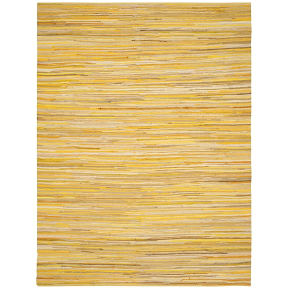 SAFAVIEH Rag Fergal Striped Cotton Area Rug, Yellow/Multi, 8' x 10'