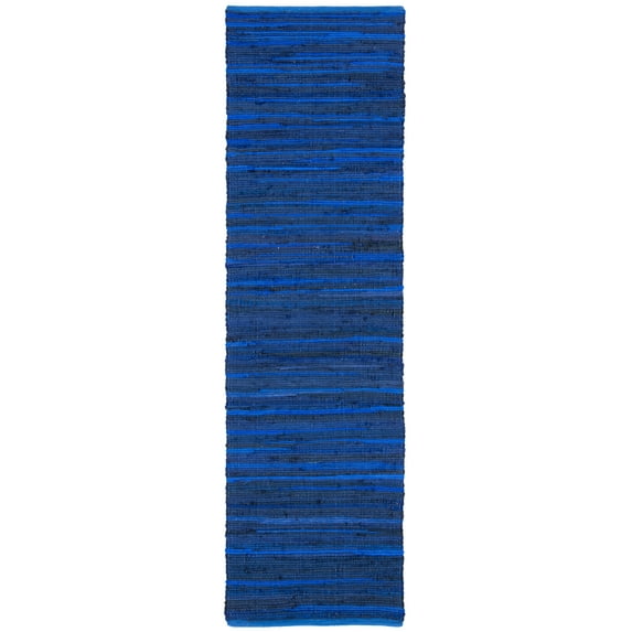 SAFAVIEH Rag Fergal Striped Cotton Runner Rug, Blue/Multi, 2'3" x 8'