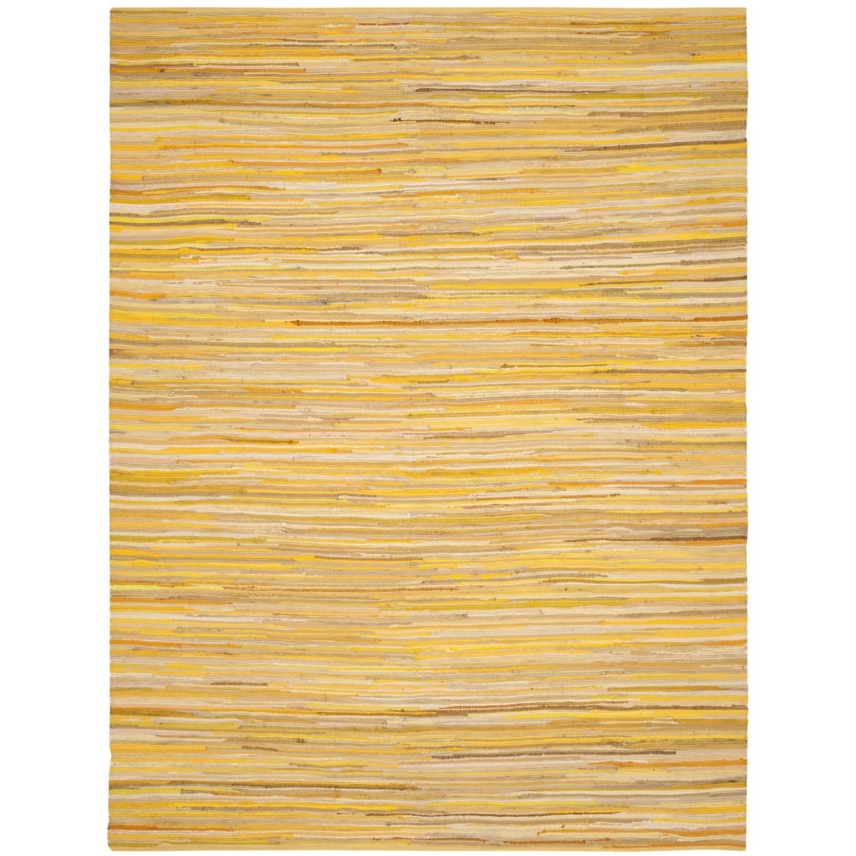 Sunny Stripes 2'3" x 9' Handmade Yellow/Multi Wool-Cotton Runner Rug