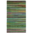 thumbnail image 1 of SAFAVIEH Rag Petar Striped Cotton Area Rug, Green/Multi, 2'6" x 4', 1 of 12