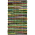 thumbnail image 1 of SAFAVIEH Rag Petar Striped Cotton Area Rug, Green/Multi, 3' x 5', 1 of 12