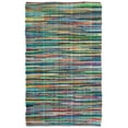 thumbnail image 1 of SAFAVIEH Rag Petar Striped Cotton Area Rug, Green/Multi, 6' x 9', 1 of 12