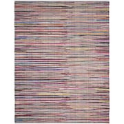 SAFAVIEH Rag Petar Striped Cotton Area Rug, Ivory/Multi, 8' x 10'
