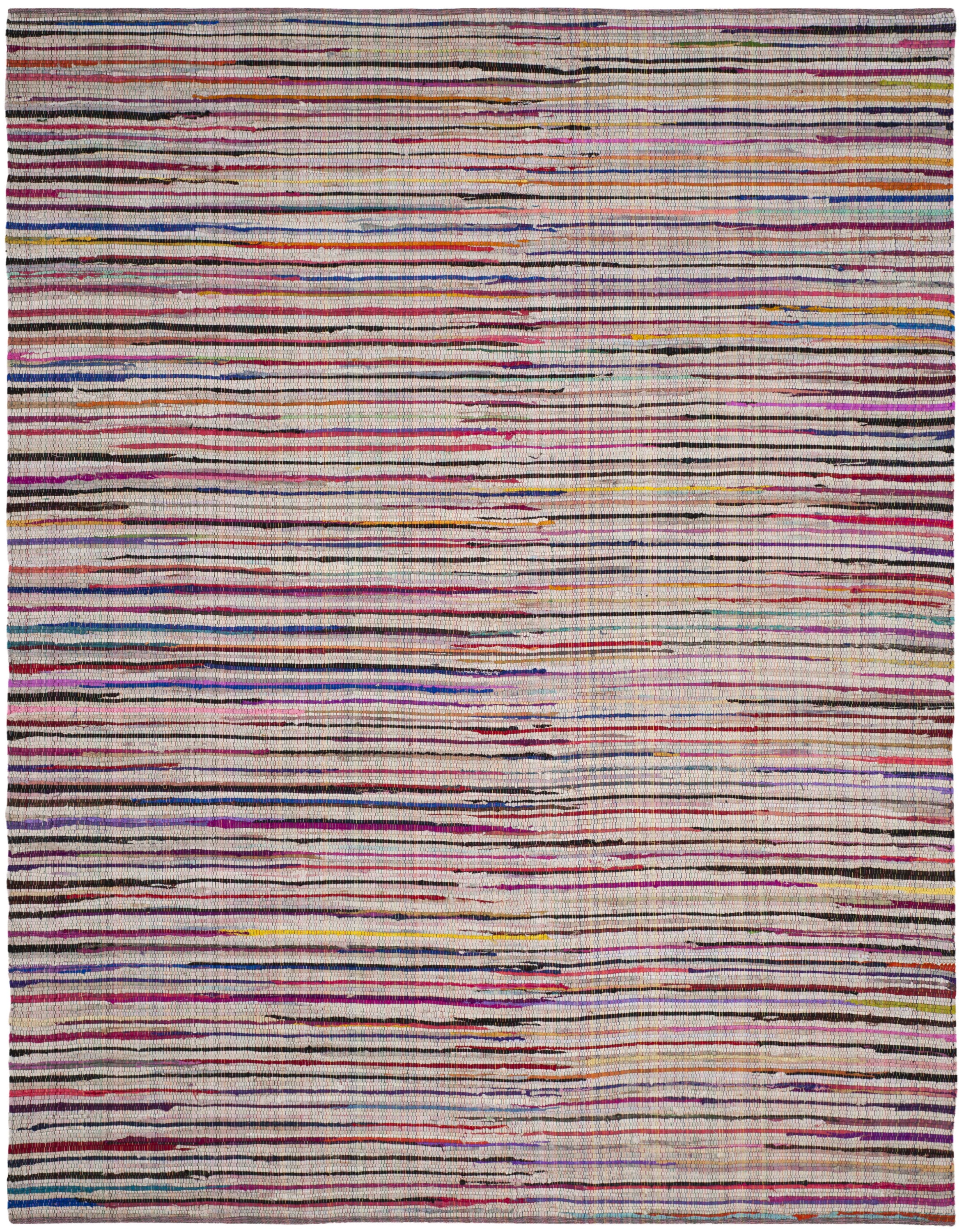 Ivory and Multicolor Handwoven Cotton Wool Area Rug