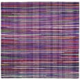 thumbnail image 1 of SAFAVIEH Rag Petar Striped Cotton Area Rug, Purple/Multi, 6' x 6' Square, 1 of 8