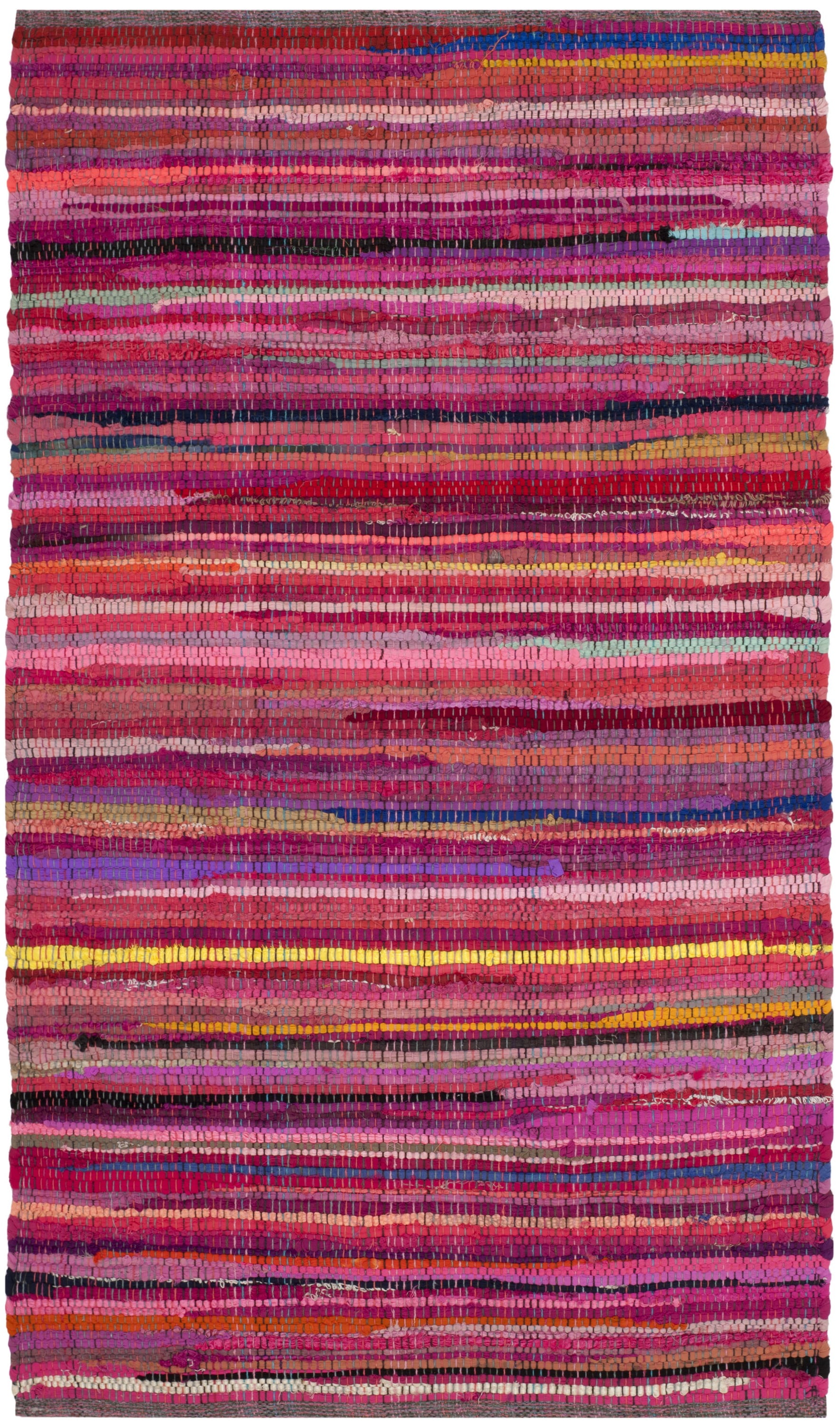 Red and Multicolor Handwoven Cotton Area Rug, 2'6" x 4'