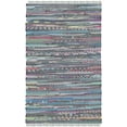 thumbnail image 1 of SAFAVIEH Rag Robynne Striped Cotton Area Rug, Aqua/Multi, 3' x 5', 1 of 11
