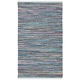thumbnail image 1 of SAFAVIEH Rag Robynne Striped Cotton Area Rug, Aqua/Multi, 5' x 8', 1 of 11