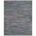 thumbnail image 1 of SAFAVIEH Rag Robynne Striped Cotton Area Rug, Aqua/Multi, 8' x 10', 1 of 12