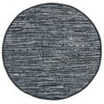 thumbnail image 1 of SAFAVIEH Rag Robynne Striped Cotton Area Rug, Black, 6' x 6' Round, 1 of 11