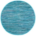 thumbnail image 1 of SAFAVIEH Rag Robynne Striped Cotton Area Rug, Blue/Multi, 8' x 8' Round, 1 of 11