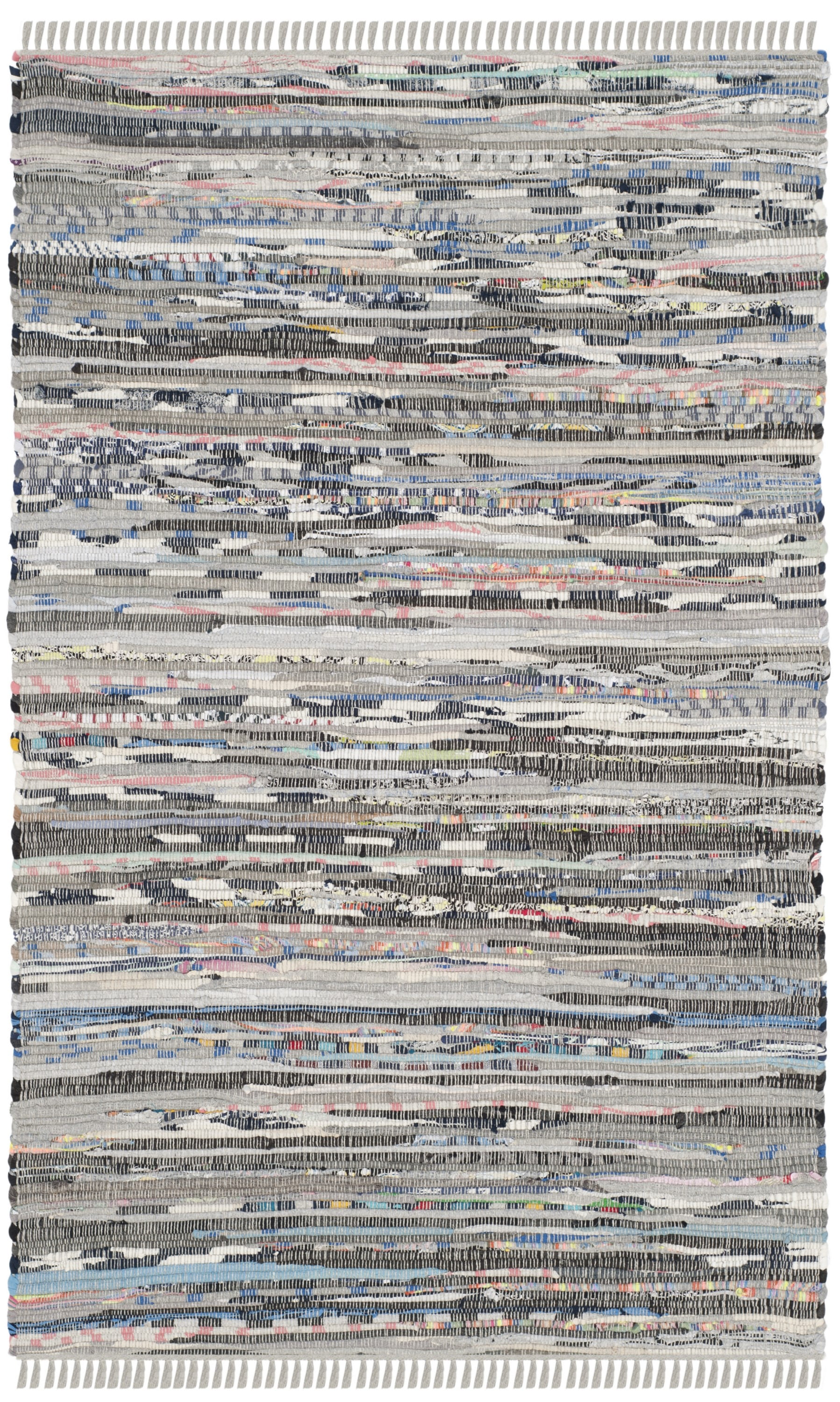 Gray Flat Woven Handmade Cotton Area Rug, 2'6" x 4'