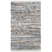 SAFAVIEH Rag Robynne Striped Cotton Area Rug, Grey, 2' x 3'