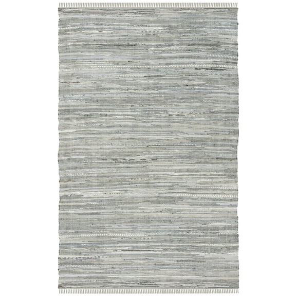 SAFAVIEH Rag Robynne Striped Cotton Area Rug, Grey, 5' x 8'