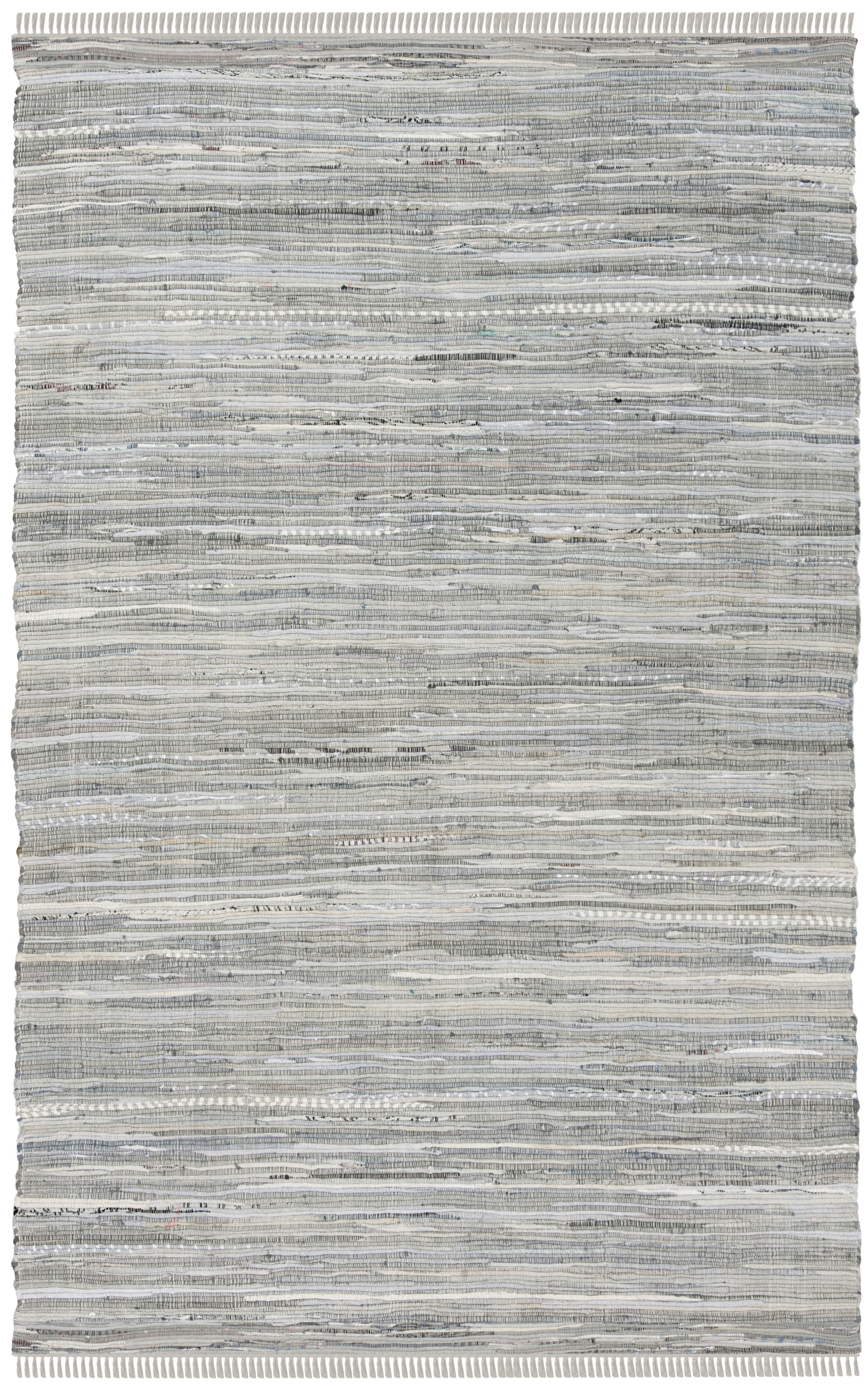 Safavieh Rag Robynne Striped Cotton Area Rug, Gray, 5' x 8'