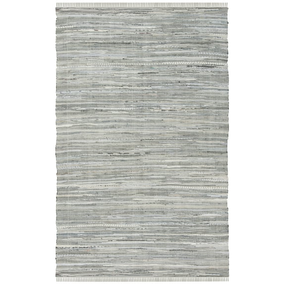 SAFAVIEH Rag Robynne Striped Cotton Area Rug, Grey, 6' x 9'