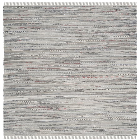 Safavieh Rag Robynne Striped Cotton Area Rug, Gray, 9' x 9' Square