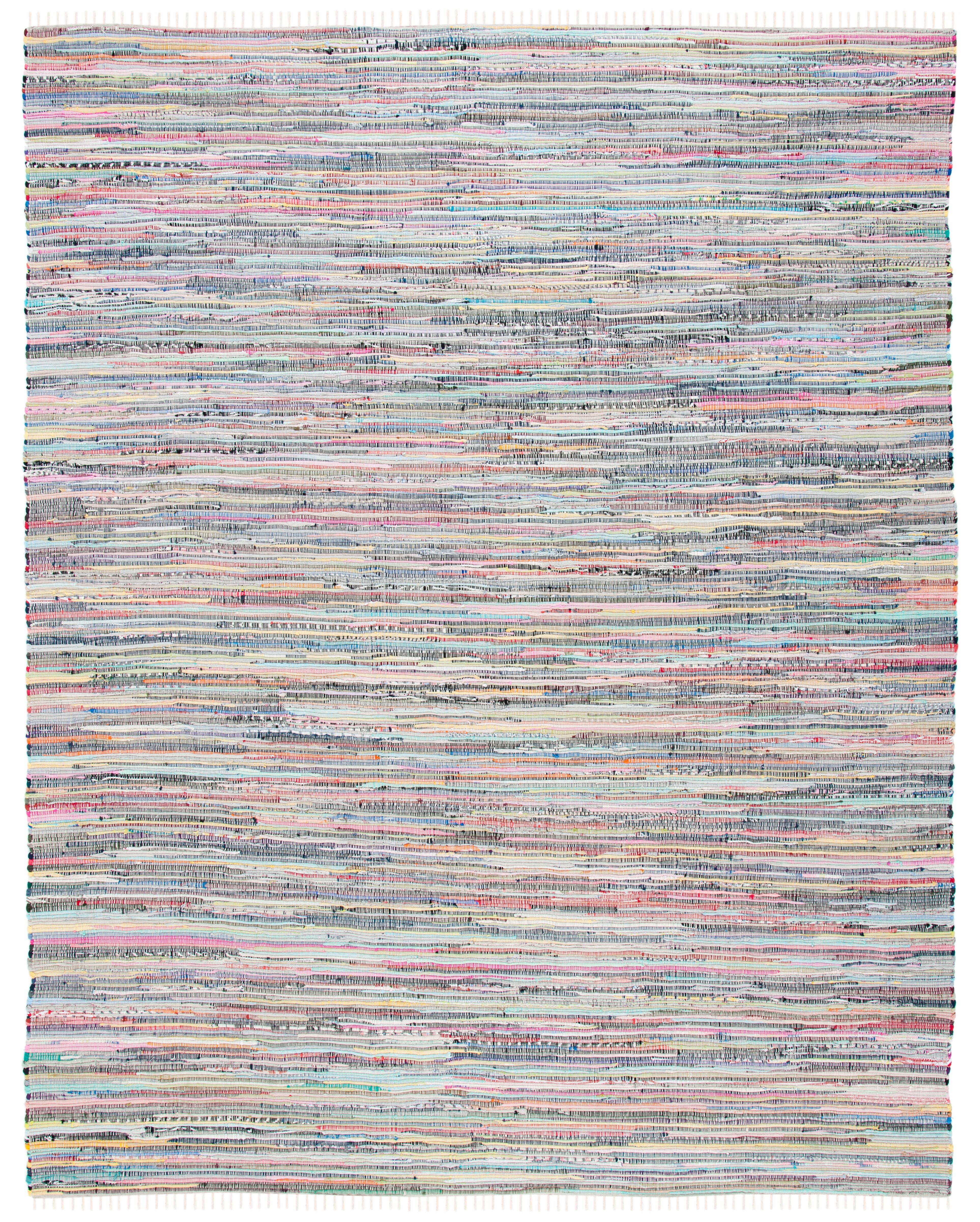 SAFAVIEH Rag Robynne Striped Cotton Area Rug, Grey/Multi, 11' x 15'