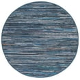 thumbnail image 1 of SAFAVIEH Rag Robynne Striped Cotton Area Rug, Ink/Multi, 4' x 4' Round, 1 of 12