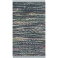 thumbnail image 1 of SAFAVIEH Rag Robynne Striped Cotton Area Rug, Ink/Multi, 4' x 6', 1 of 14