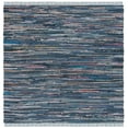 thumbnail image 1 of SAFAVIEH Rag Robynne Striped Cotton Area Rug, Ink/Multi, 6' x 6' Square, 1 of 14