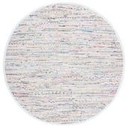 Safavieh Rag Robynne Striped Cotton Area Rug, Ivory/Multi, 10 x 10 Round