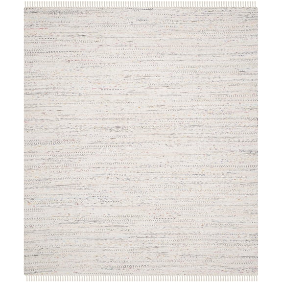 SAFAVIEH Rag Robynne Striped Cotton Area Rug, Ivory/Multi, 10' x 14'