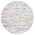 thumbnail image 1 of SAFAVIEH Rag Robynne Striped Cotton Area Rug, Ivory/Multi, 8' x 8' Round, 1 of 11