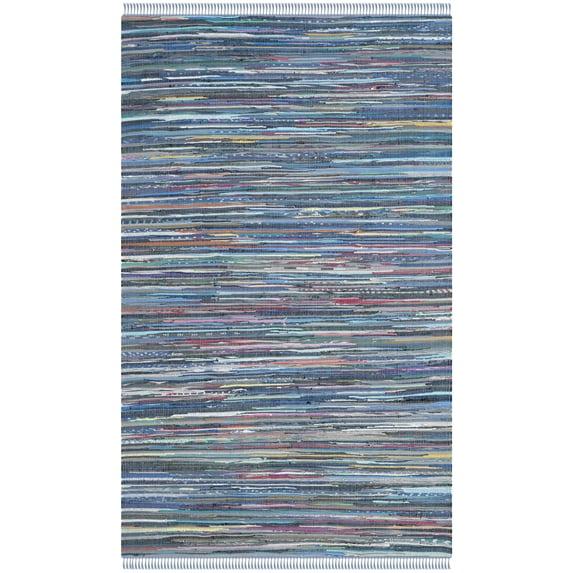 SAFAVIEH Rag Robynne Striped Cotton Area Rug, Purple/Multi, 5' x 8'