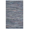 thumbnail image 1 of SAFAVIEH Rag Robynne Striped Cotton Area Rug, Purple/Multi, 6' x 9', 1 of 10