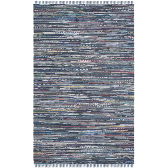 SAFAVIEH Rag Robynne Striped Cotton Area Rug, Purple/Multi, 6' x 9'