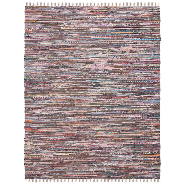 SAFAVIEH Rag Robynne Striped Cotton Area Rug, Rust/Multi, 11' x 15