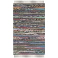 thumbnail image 1 of SAFAVIEH Rag Robynne Striped Cotton Area Rug, Rust/Multi, 2'6" x 4', 1 of 11