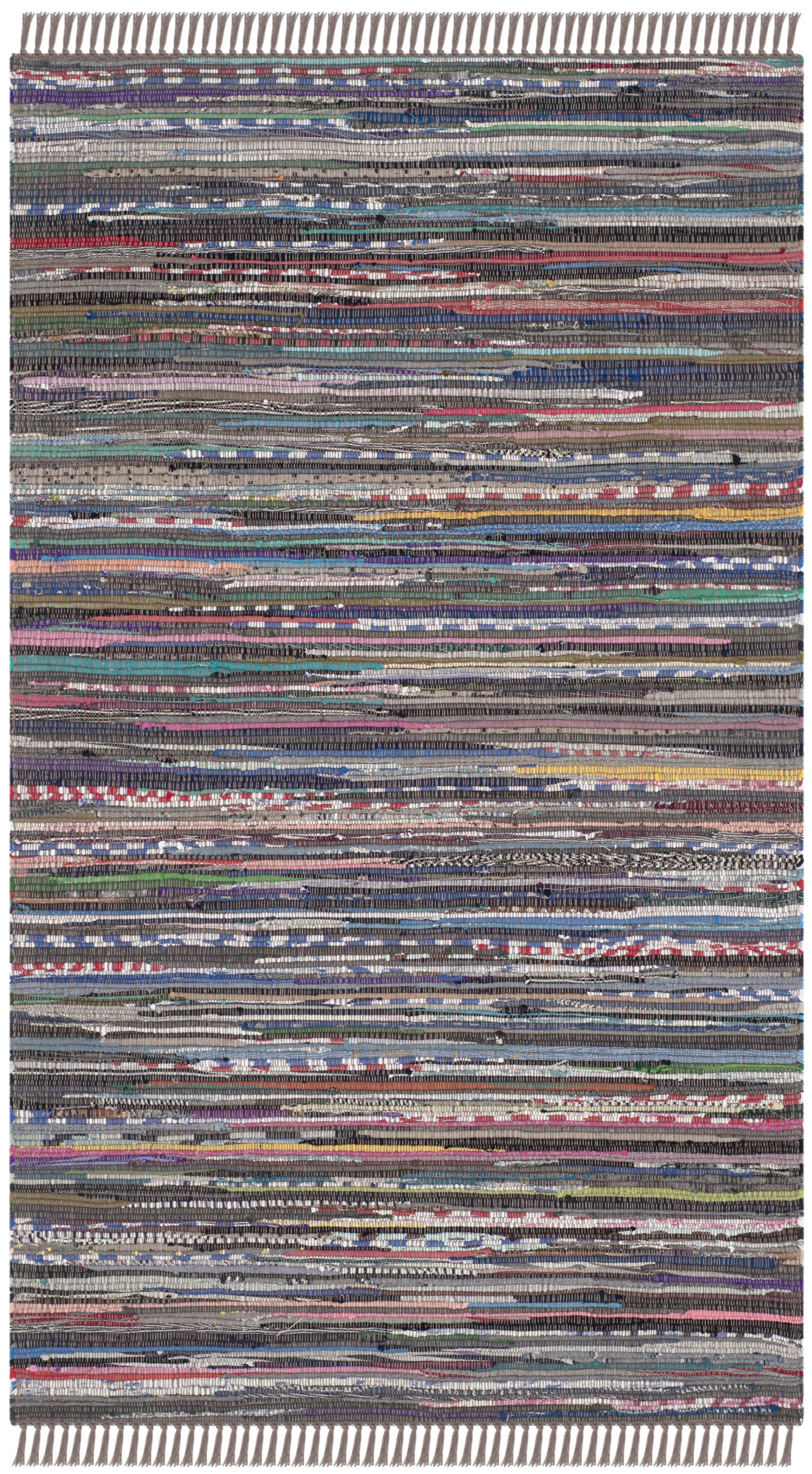 Rust and Multicolor Handwoven Cotton Area Rug 3' x 5'
