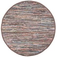 thumbnail image 1 of SAFAVIEH Rag Robynne Striped Cotton Area Rug, Rust/Multi, 4' x 4' Round, 1 of 11
