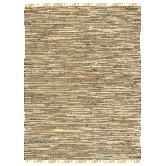 SAFAVIEH Rag Robynne Striped Cotton Area Rug, Yellow/Multi, 10' x 14'