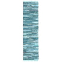 SAFAVIEH Rag Robynne Striped Cotton Runner Rug, Blue/Multi, 2'3" x 14'