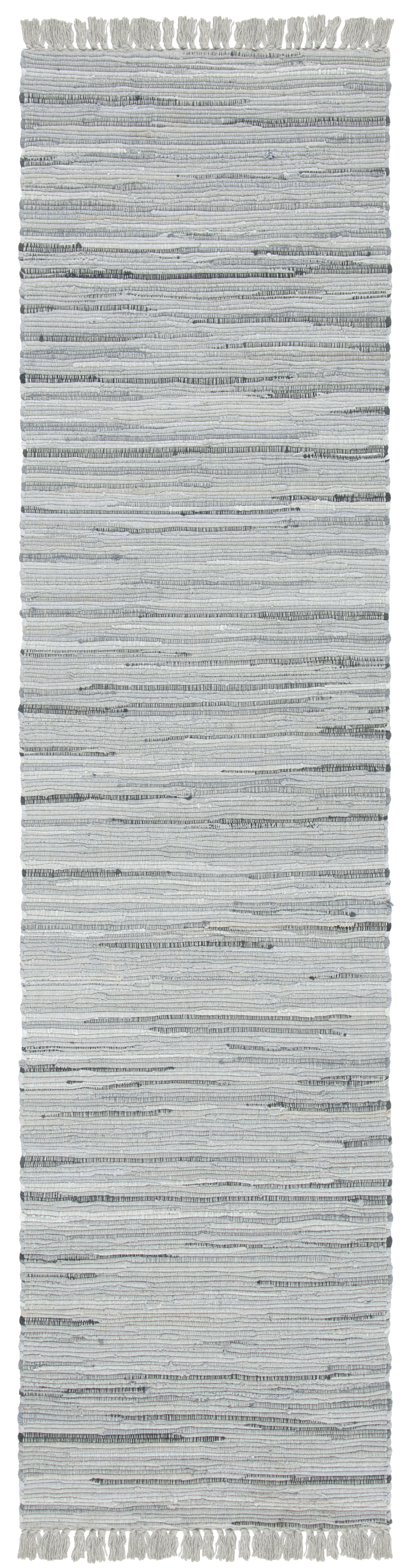 SAFAVIEH Rag Robynne Striped Cotton Runner Rug, Grey, 2'3" x 11'