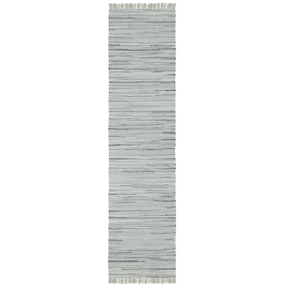 SAFAVIEH Rag Robynne Striped Cotton Runner Rug, Grey, 2'3" x 6'