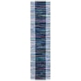 thumbnail image 1 of SAFAVIEH Rag Romeo Striped Fringe Cotton Runner Rug, Grey/Black, 2'3" x 9', 1 of 7