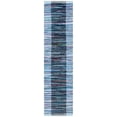thumbnail image 1 of SAFAVIEH Rag Romeo Striped Fringe Cotton Runner Rug, Navy/Blue, 2'3" x 9', 1 of 7