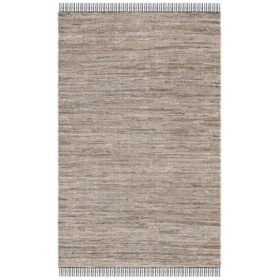 SAFAVIEH Rag Rug Lacework Distressed Area Rug, Beige/Black, 4' x 6'