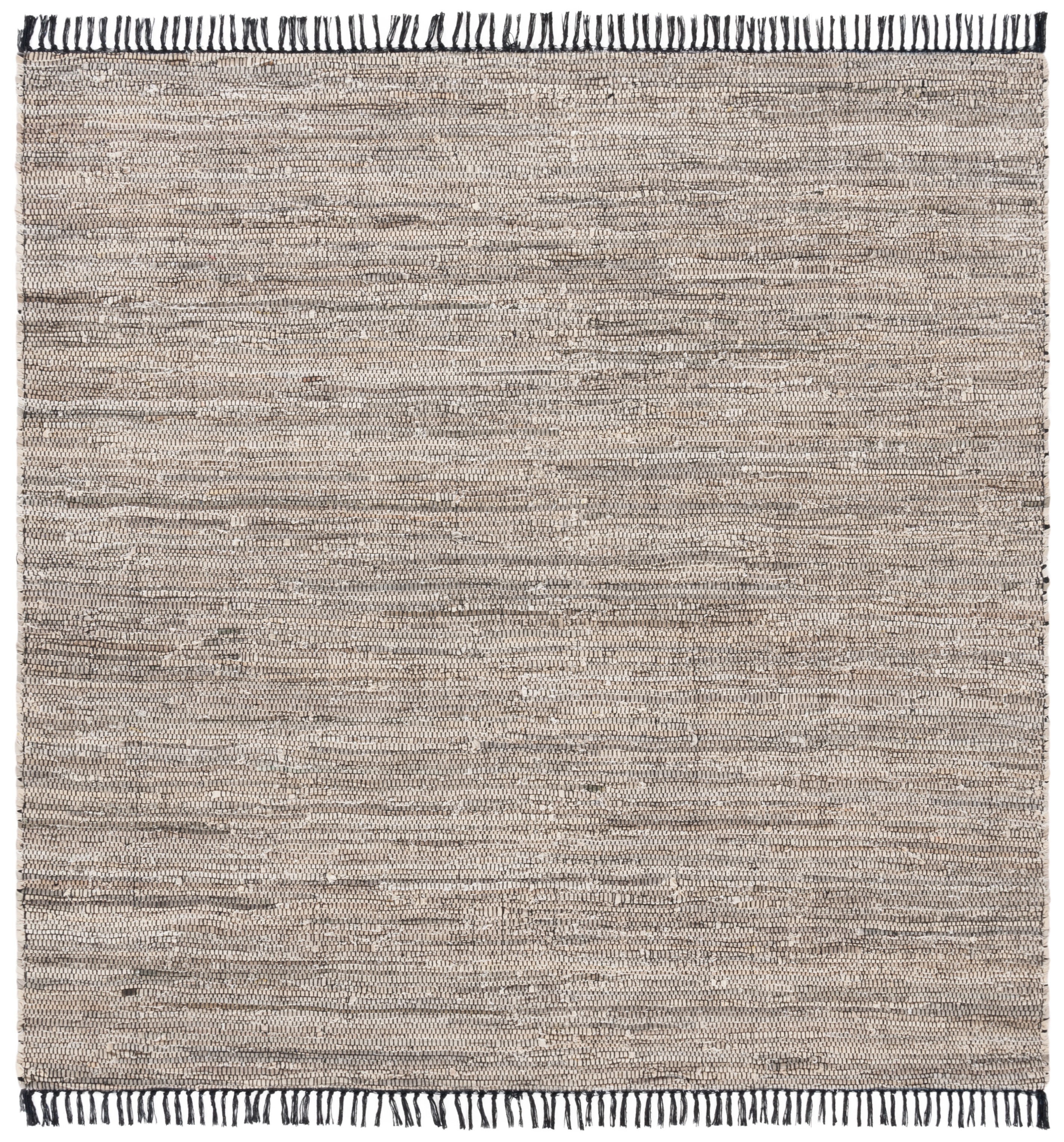 SAFAVIEH Rag Rug LACEWORK Distressed Area Rug, Beige/Black, 6' x 6' Square