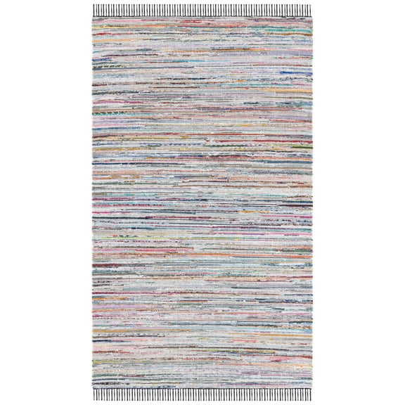 SAFAVIEH Rag Rug LACEWORK Distressed Area Rug, Black/Pink, 3' x 5'