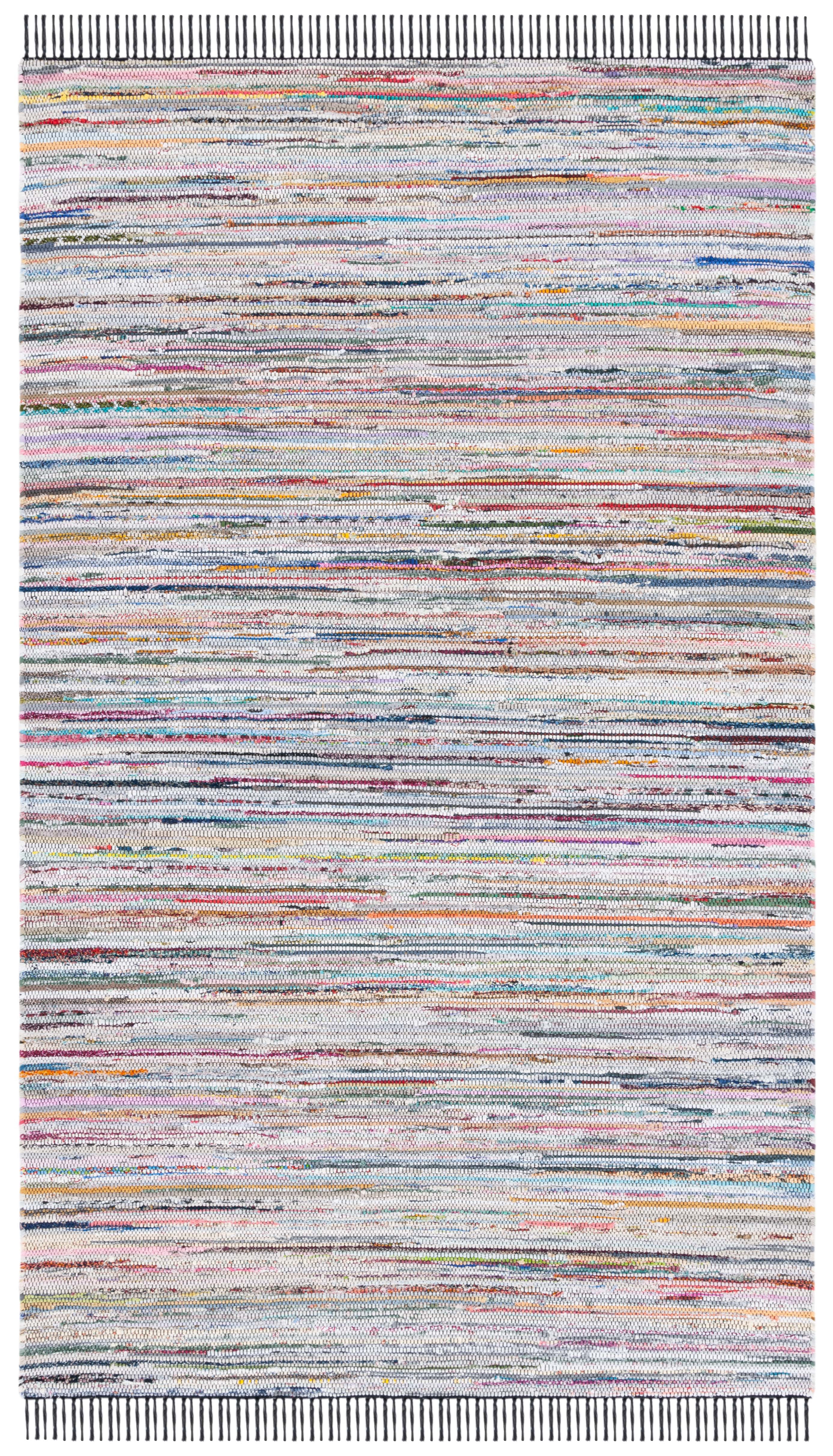 SAFAVIEH Rag Rug Lacework Distressed Area Rug, Black/Pink, 4' x 6'