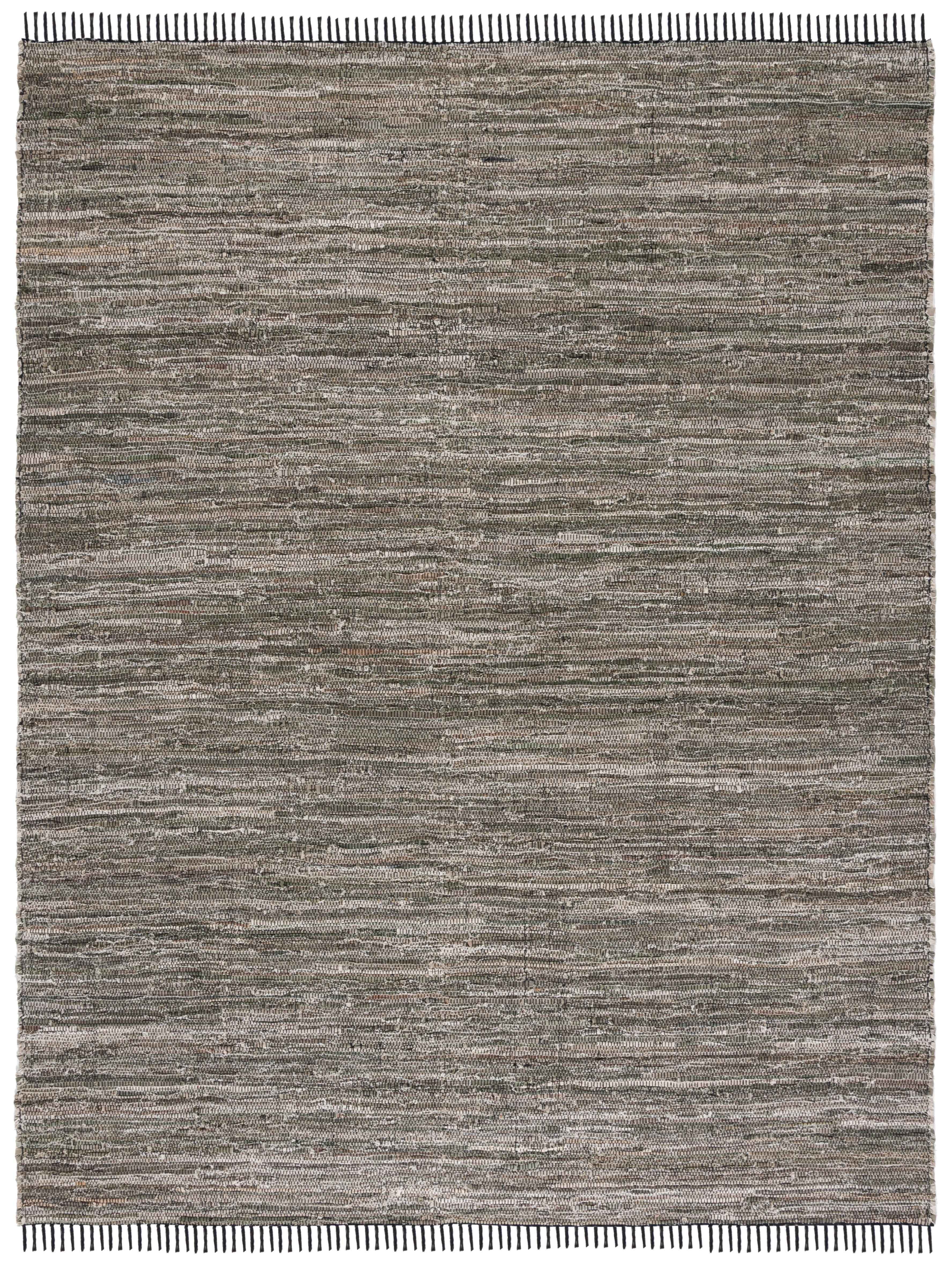 SAFAVIEH Rag Rug Lacework Distressed Area Rug, Dark Green/Black, 8' x 10'