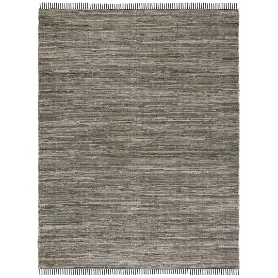 SAFAVIEH Rag Rug Lacework Distressed Area Rug, Dark Green/Black, 8' x 10'
