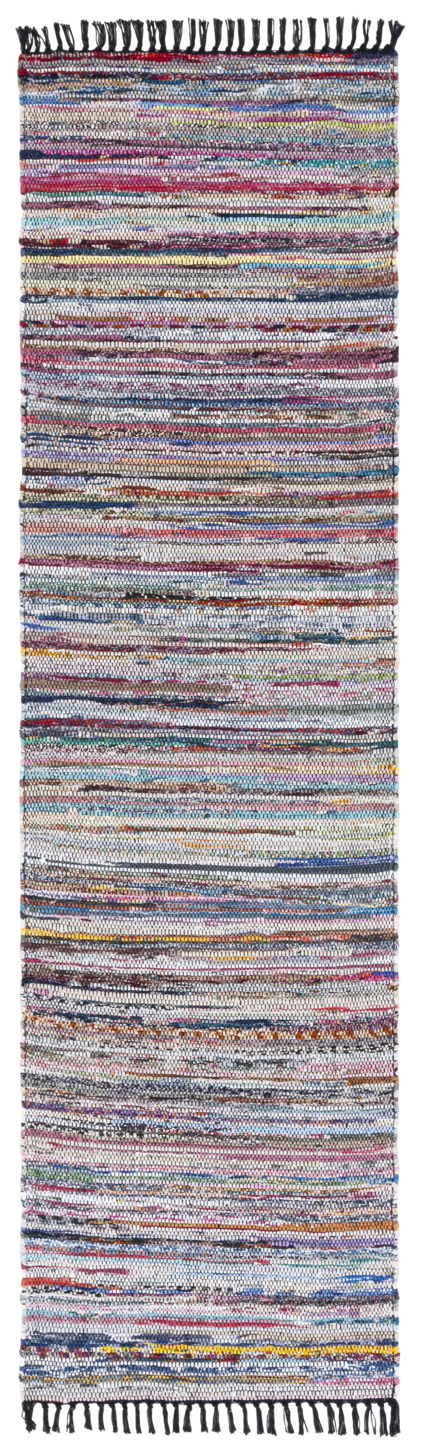 SAFAVIEH Rag Rug LACEWORK Distressed Runner Rug, Black/Pink, 2'3" x 8'