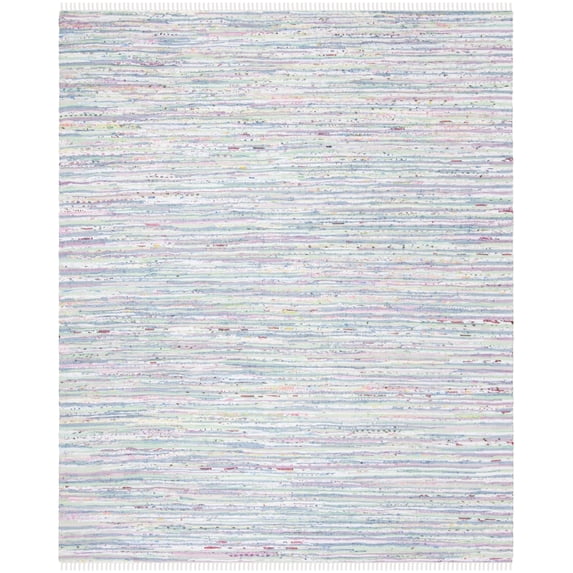 SAFAVIEH Rag Skylar Striped Cotton Area Rug, Light Green/Multi, 2'6" x 4'